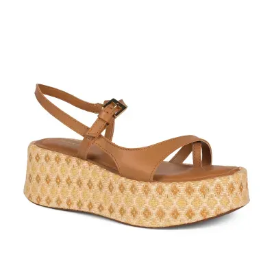 Sandália Tanara Flatform Feminina Caramelo