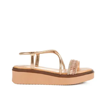 Sandália Mississipi Flatform Metalizada