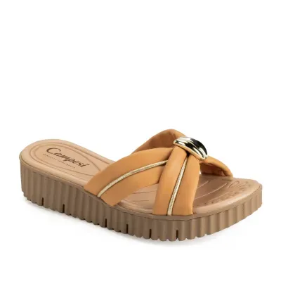 Tamanco Campesí Flatform Caramelo