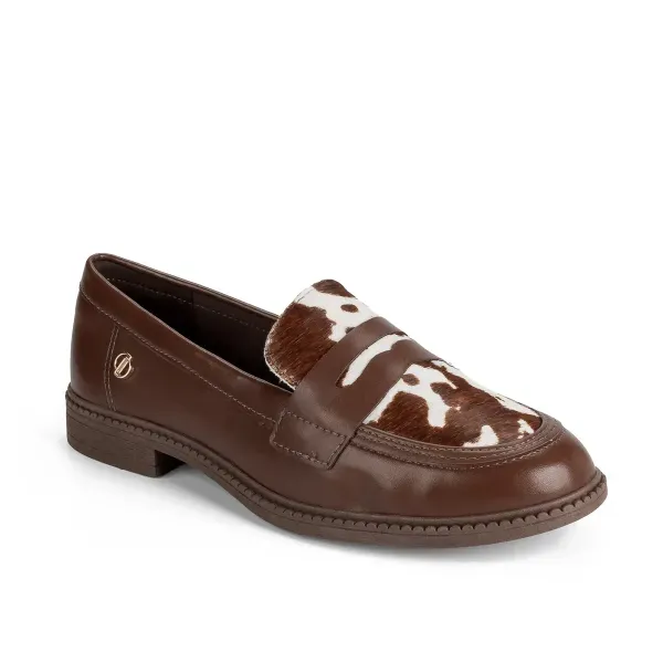 Mocassim Loafer Dakota Feminino Animal Print Café 34