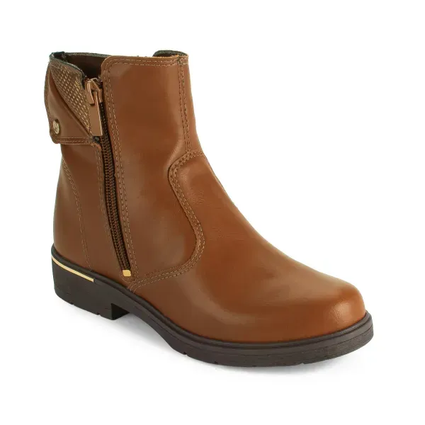 Bota Pink Cats Feminina Cano Curto Caramelo 34