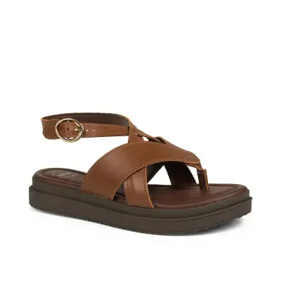 Sandália Dakota Flatform em Couro Marrom