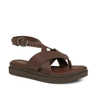 Sandália Dakota Flatform em Couro Marrom